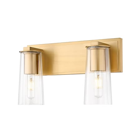 Z-Lite Titus 2 Light Vanity, 16in. W x 9.5in. H, Modern Gold 826-2V-MGLD